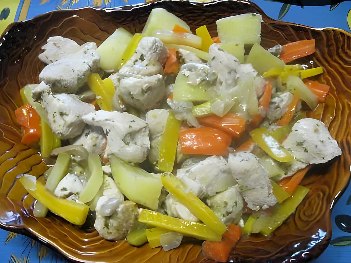 Recette de Sauté de dinde aux légumes anciens mijotés