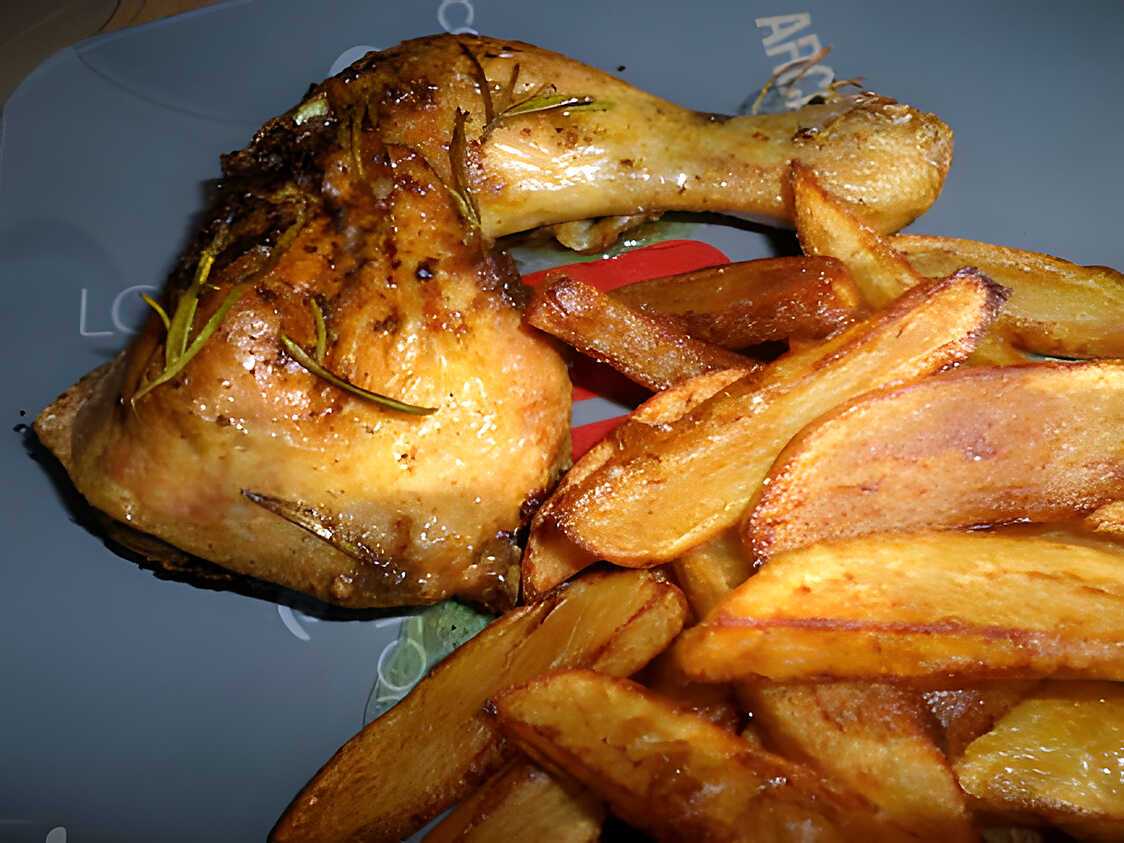 Recette de Cuisse de poulet rôti au miel et romarin