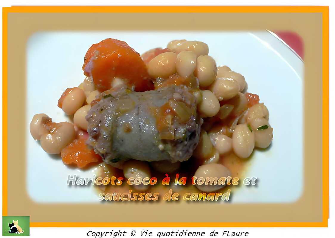 Recette de Haricots coco à la tomate et saucisses de canard