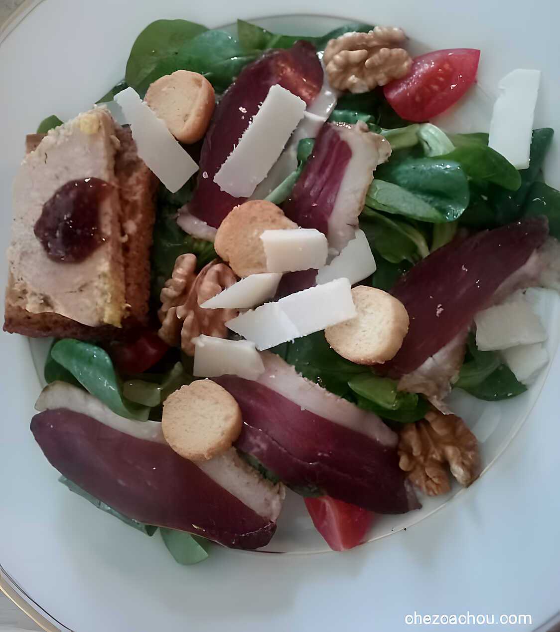 Recette De Salade Compos E De Magrets Et Foie Gras