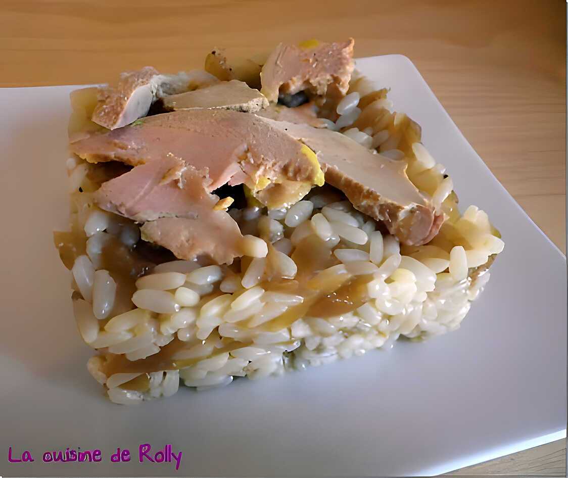 Recette de Risotto au foie gras et compotée d oignons