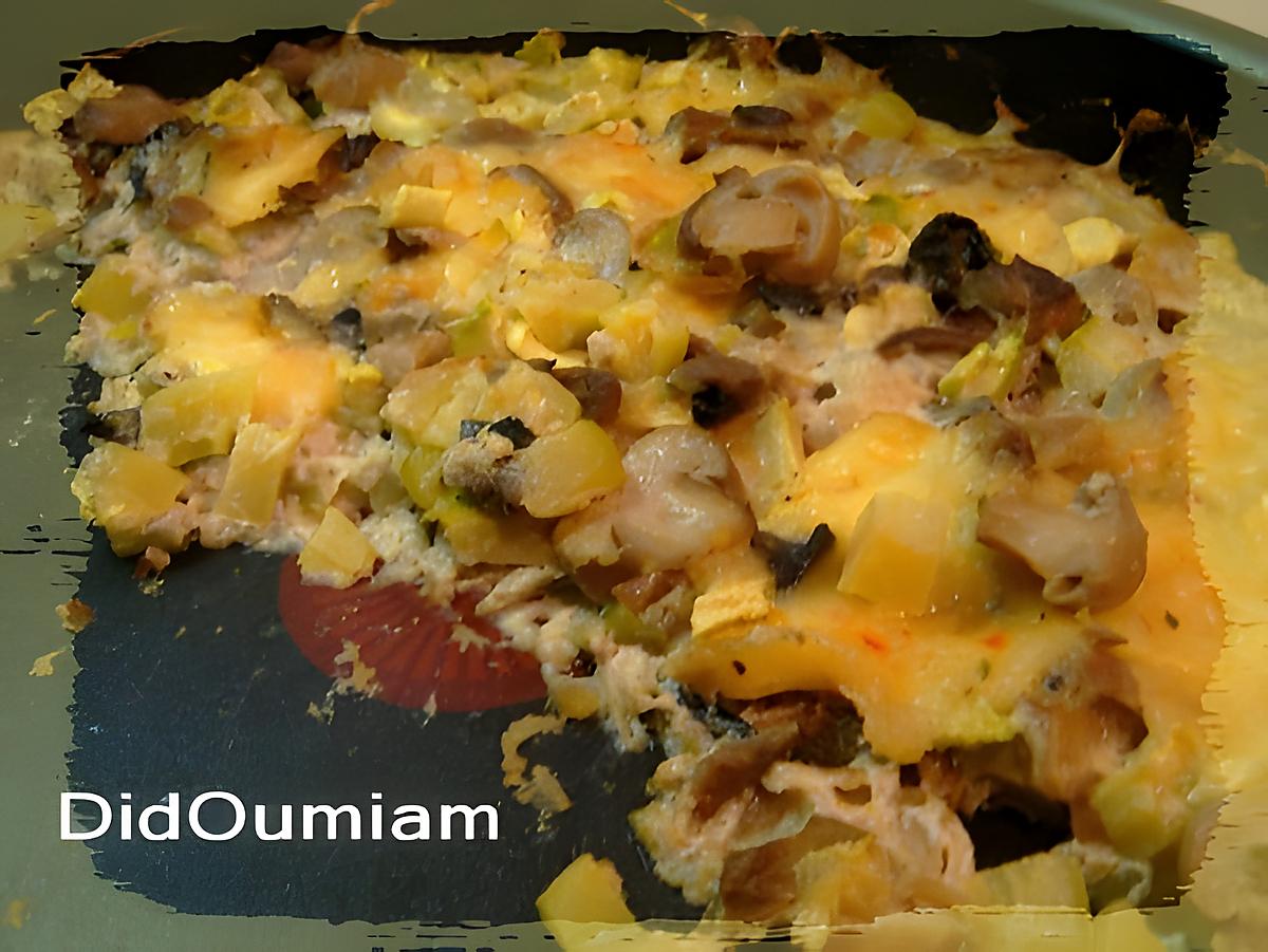 recette Gratin de courgettes, champignons et Raclette