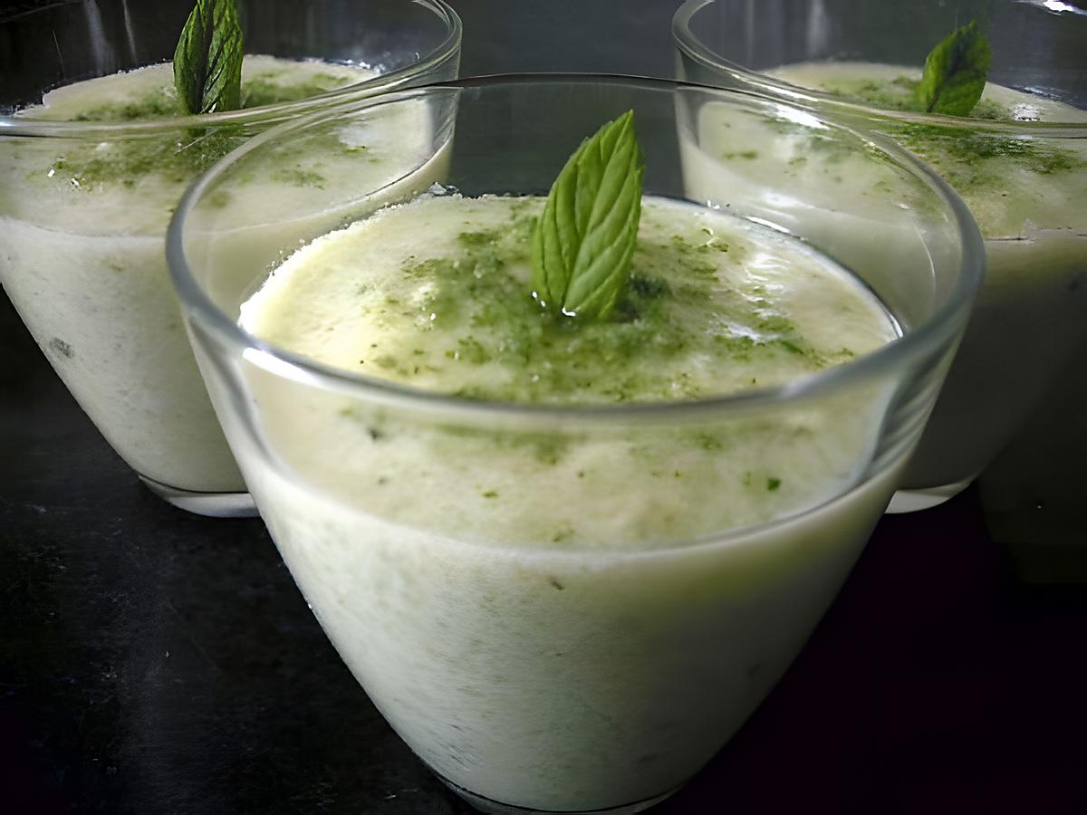 recette Mousse de concombre au sel de menthe