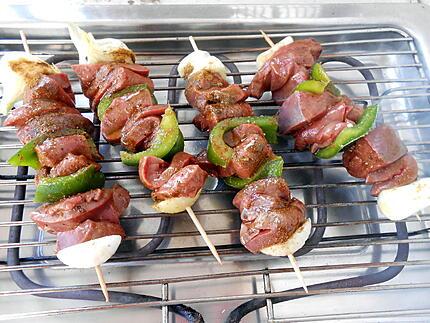 Recette De BROCHETTES DE FOIE DE VEAU ET ROGNONS DE PORC