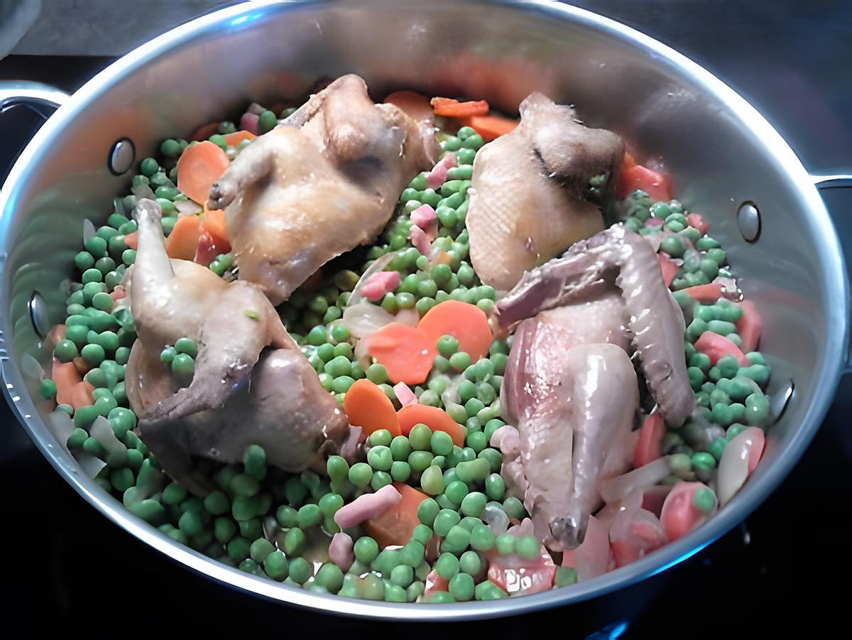 recette pigeonneau aux petits pois de jean