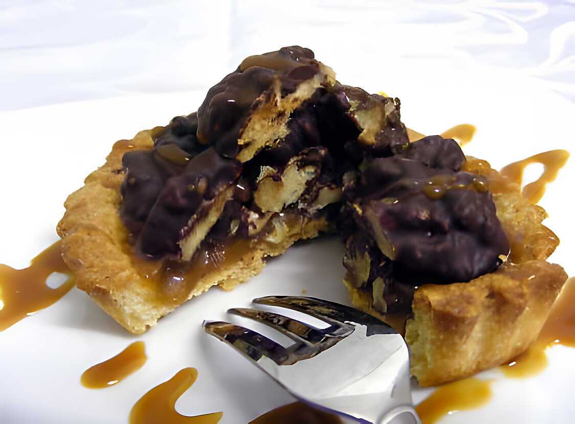 Recette De Tartelettes Au Caramel Au Beurre Salé, Noix Et Chocolat