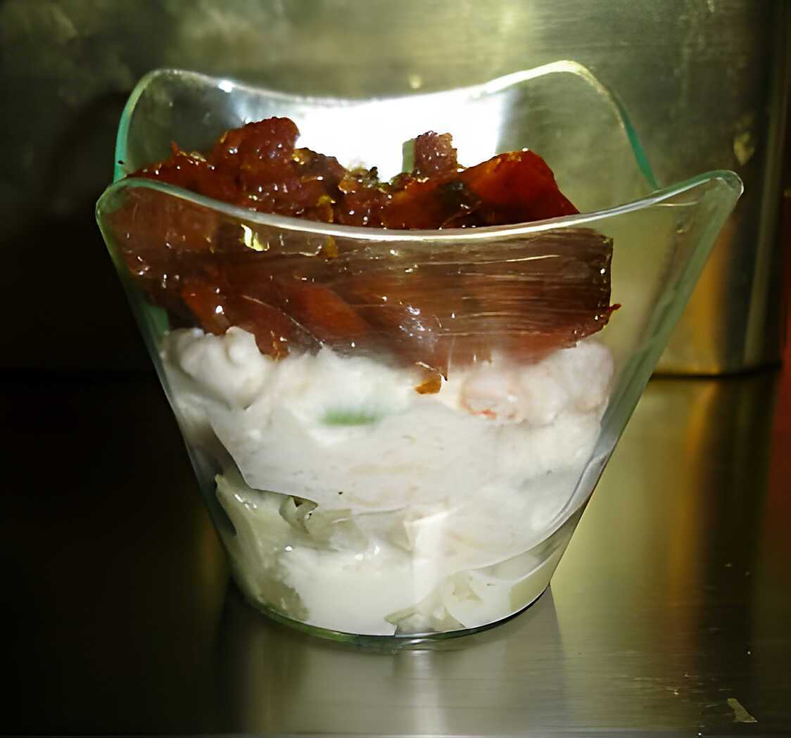 Recette De VERRINE D'ARTICHAUT AU CRABE ET TOMATE CONFITE