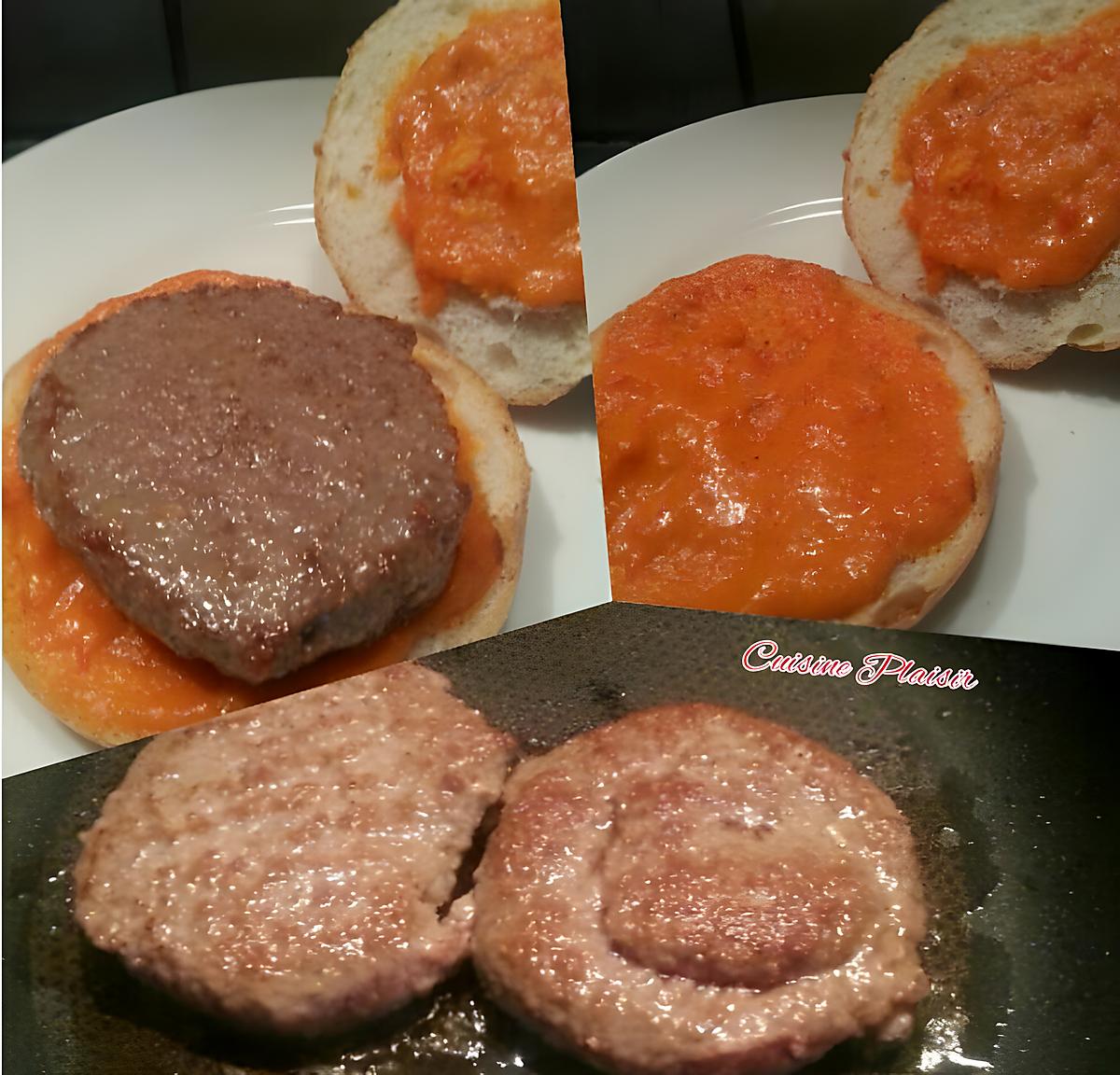 recette Burger de boeuf et poivronnade