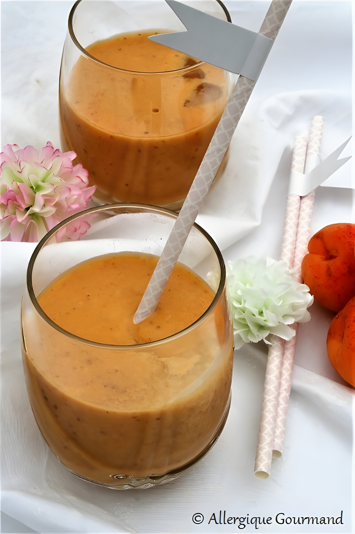 recette Smoothie aux abricots, bio  {SANS GLUTEN/ SANS OEUFS / SANS LAIT }