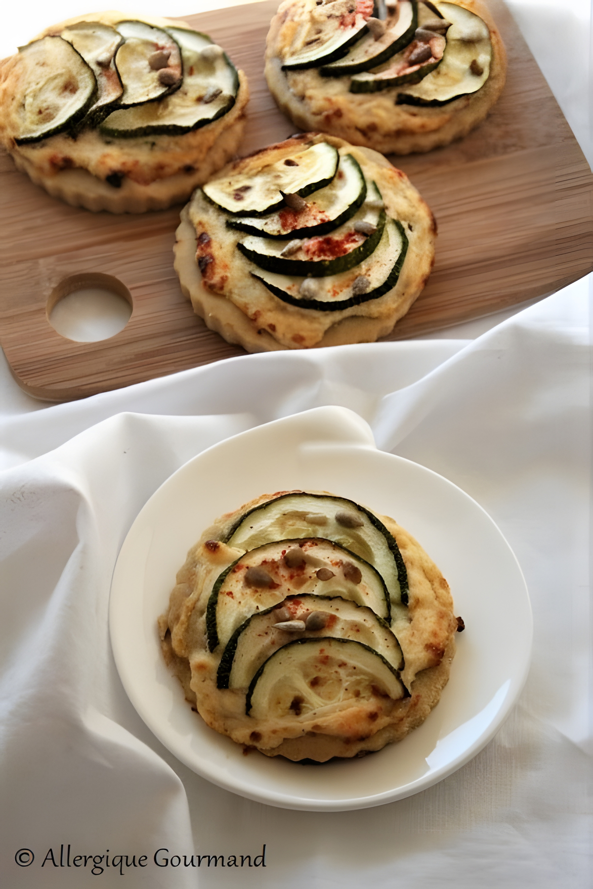 recette Tartelettes ricotta-courgettes, bio {sans gluten / sans oeufs / végétarien}