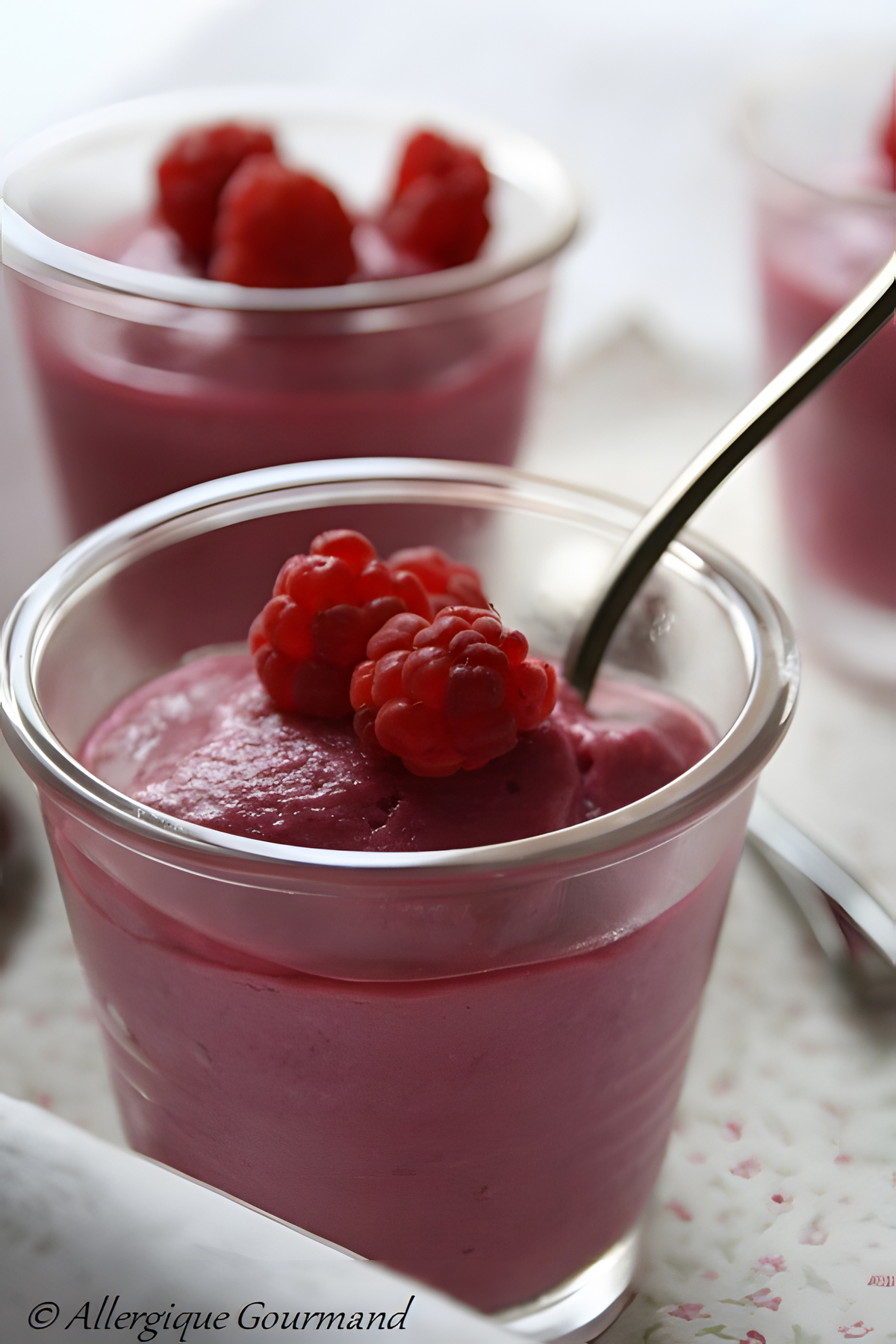 recette Entremet framboises-tofu soyeux, bio { sans gluten / sans lait / sans oeufs / végétalien}