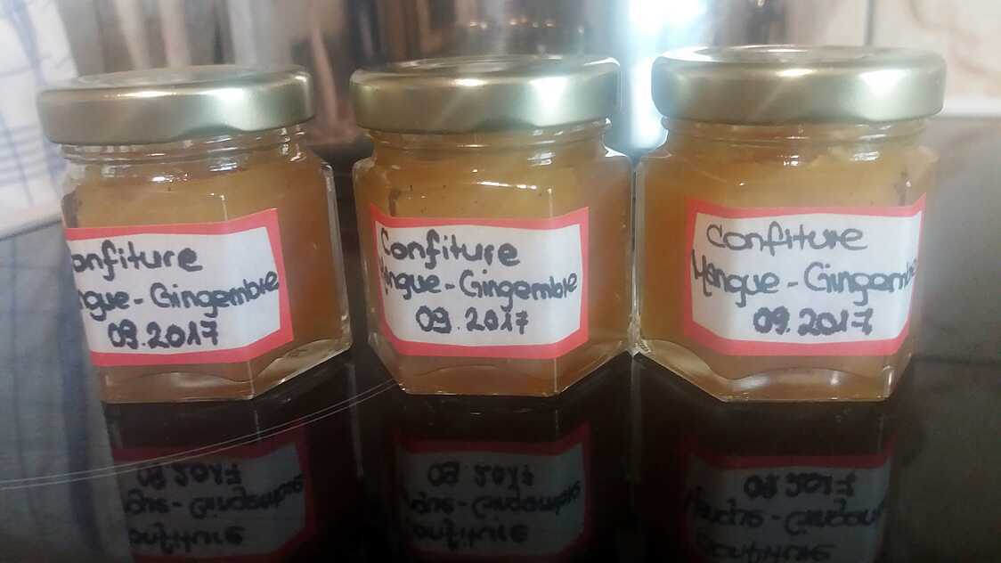 Recette - Confiture Mangue, passion , gingembre