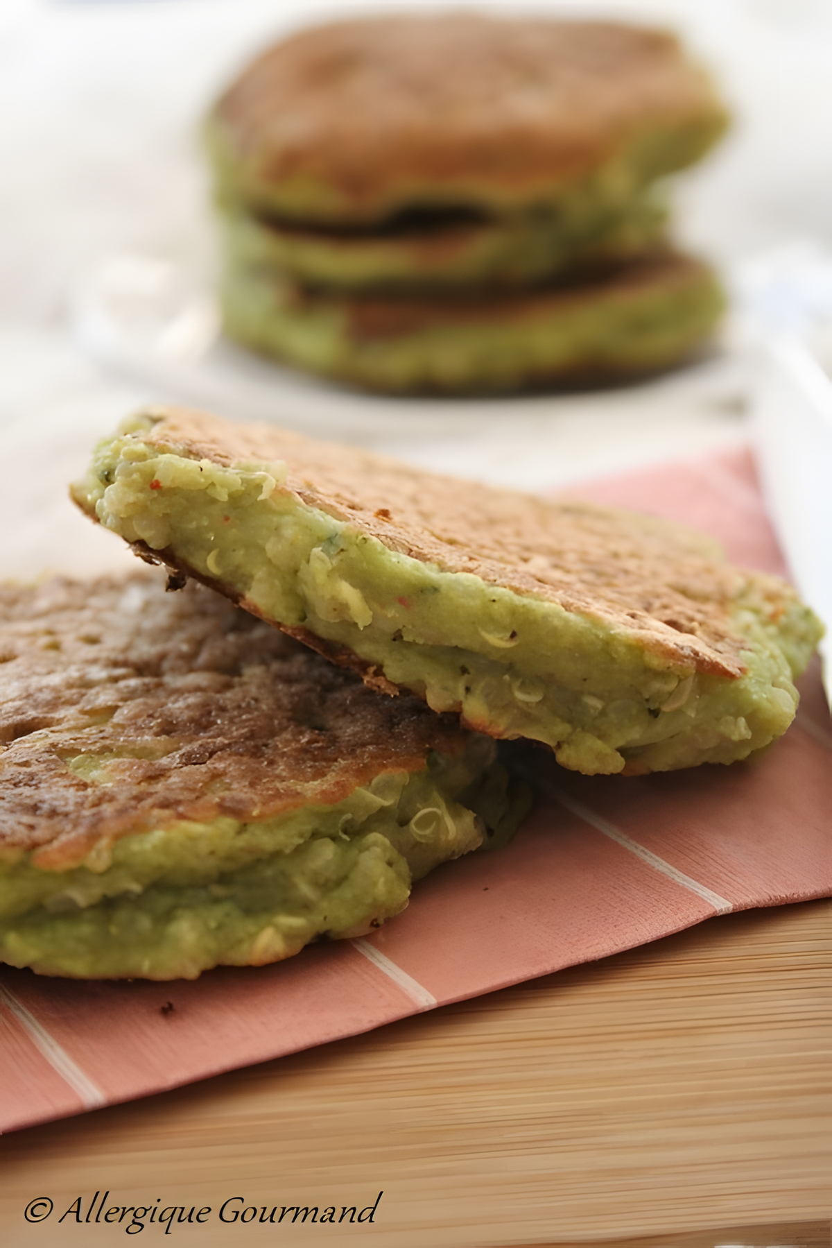 recette Galettes pois cassés, quinoa, brocoli { sans gluten, sans lait sans oeufs }