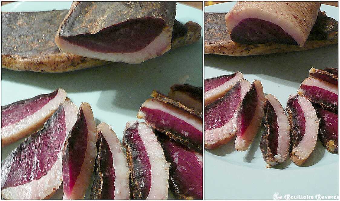 Recette de Magrets de canard séchés maison sur salade d&amp;#39;endives au noix