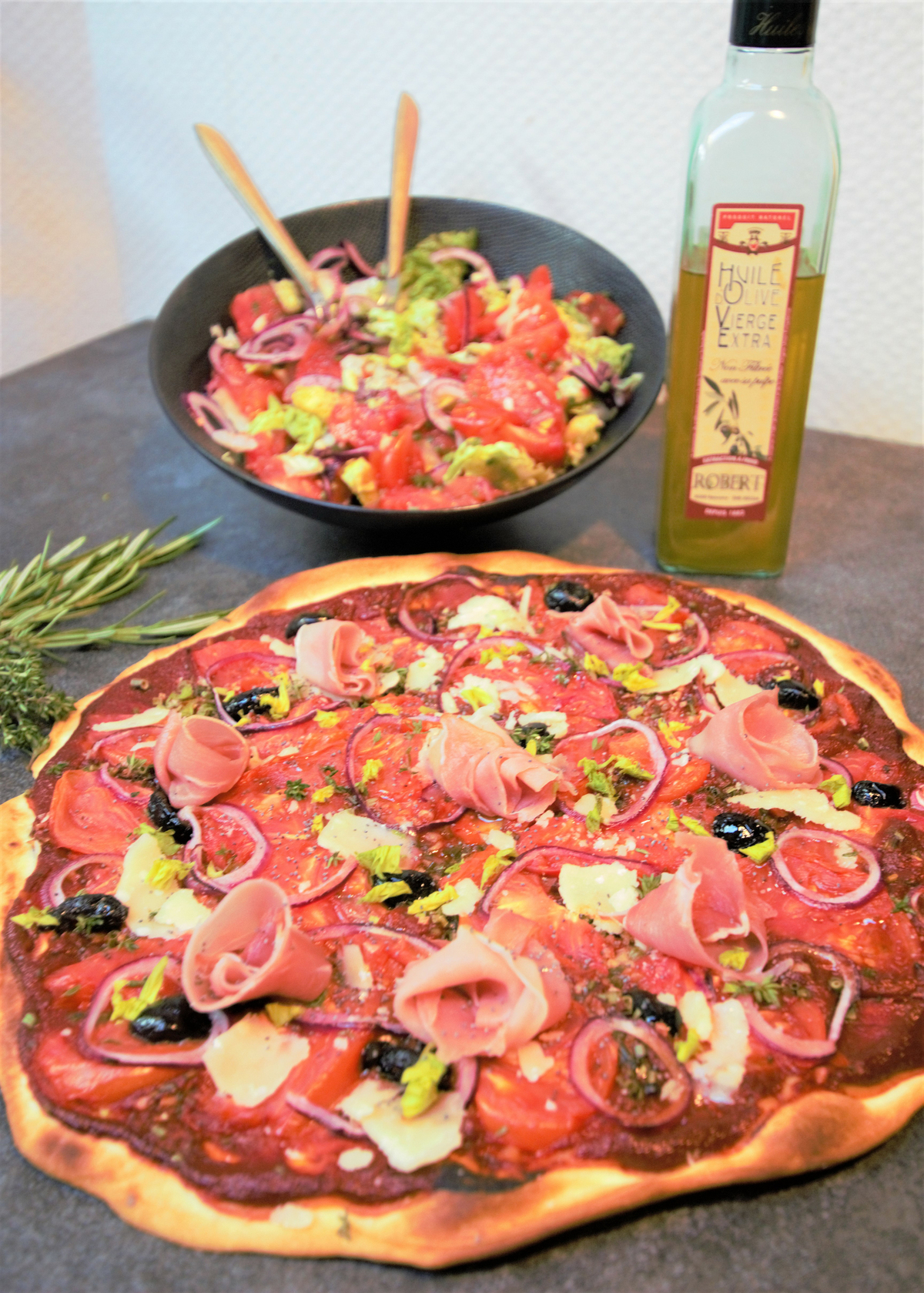 recette UNE GRANDE PIZZA POUR 2