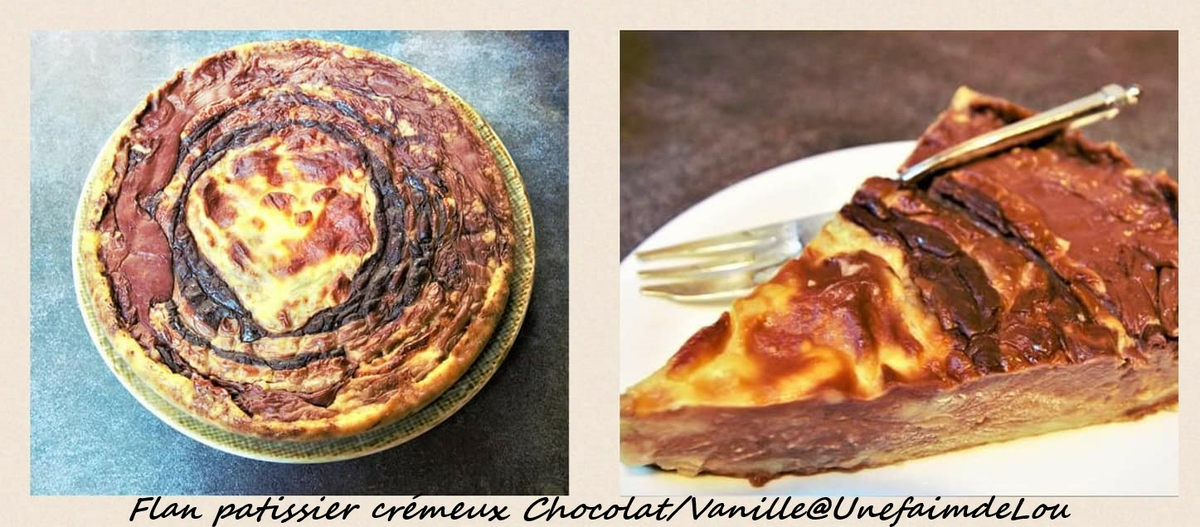 recette FLAN PATISSIER CREMEUX VANILLE/CHOCOLAT