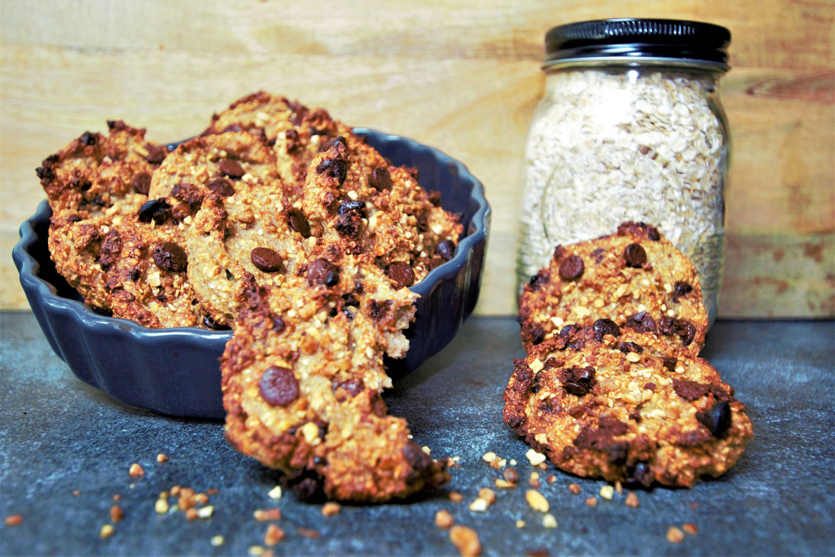 recette COOKIES BANANE/FLOCONS D'AVOINE / CHOCOLAT