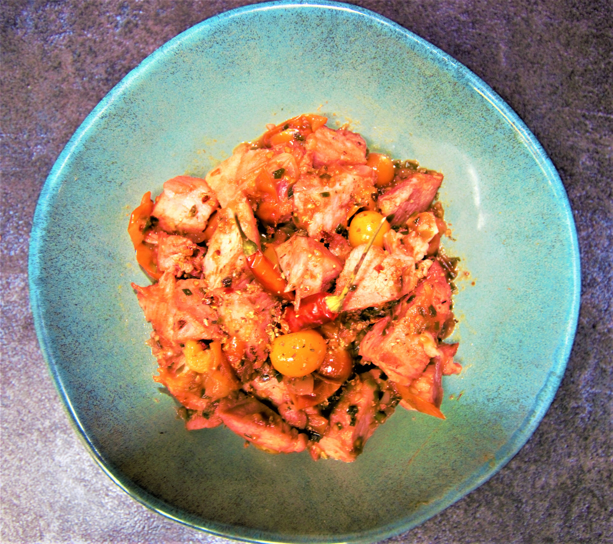 recette FRICASSEE DE THON/TOMATES A LA DIABLE