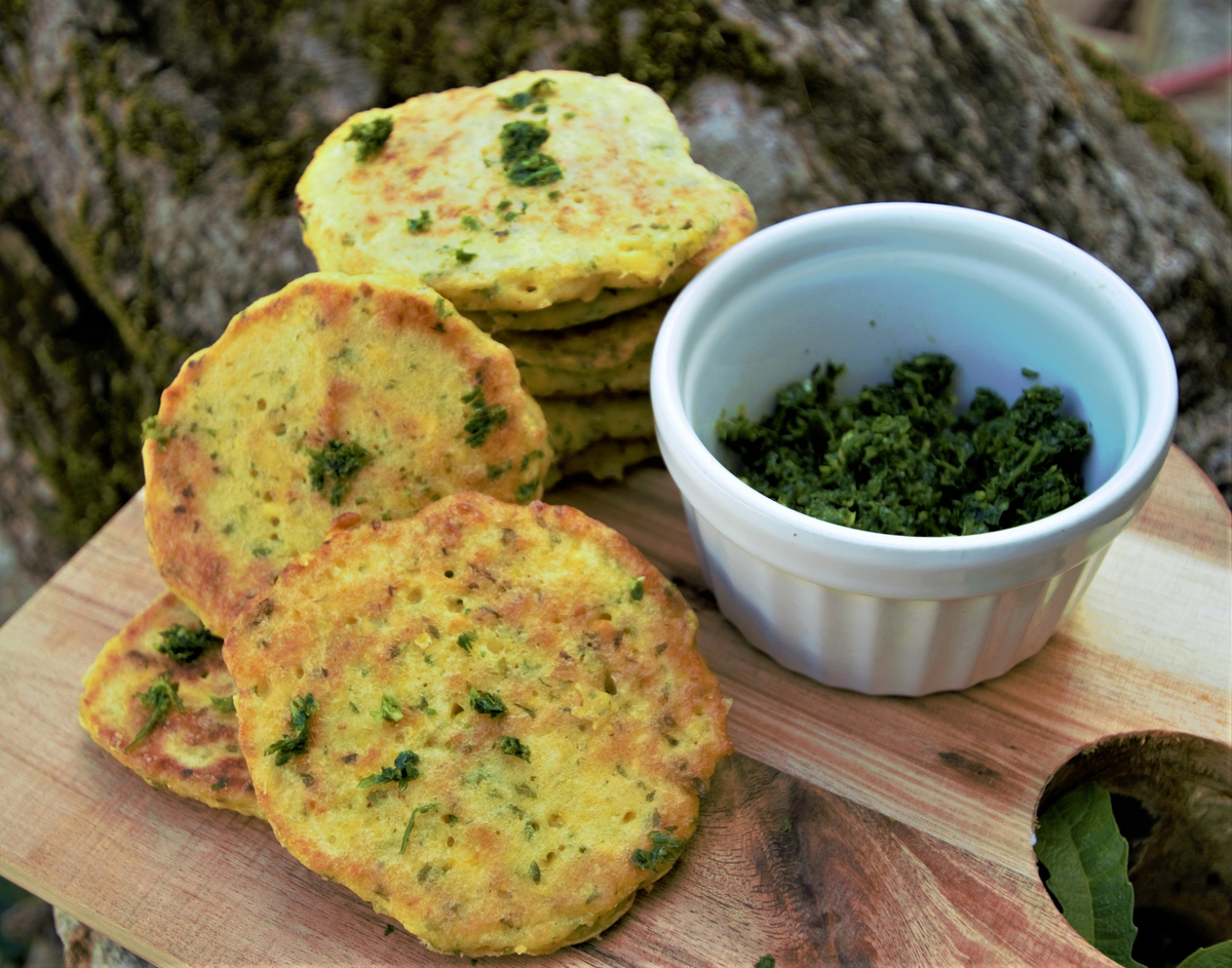 recette GALETTES DE MAIS / AIL DES OURS