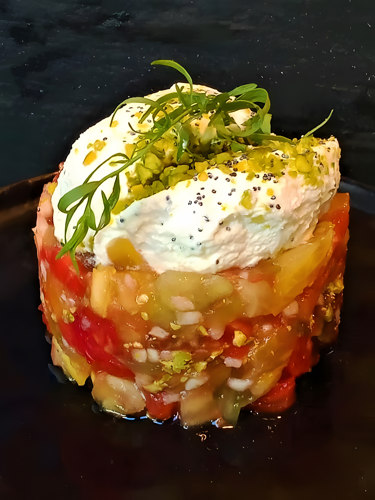 recette TARTARE COLORE DE TOMATES AU FROMAGE FRAIS