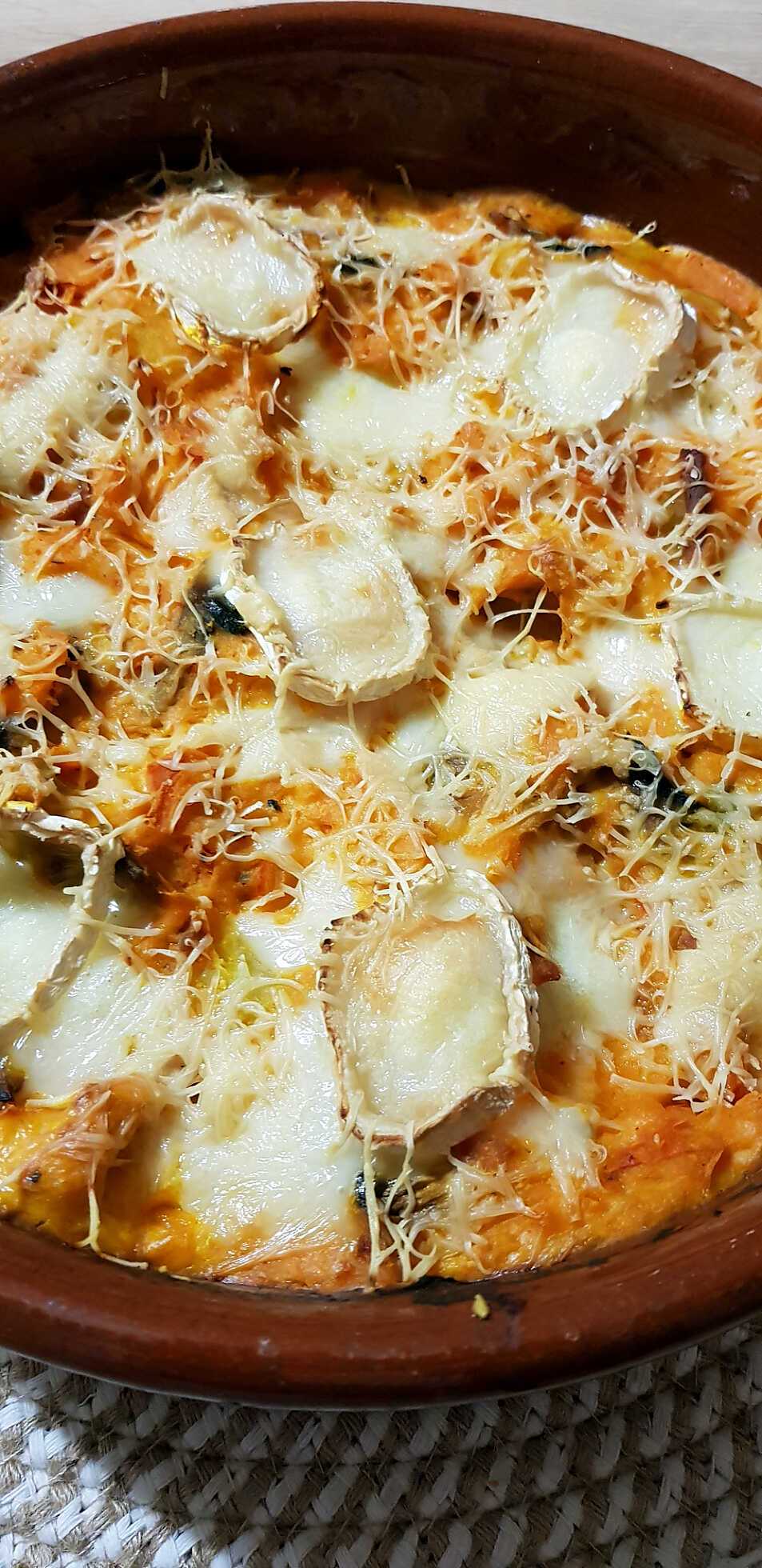 Recette De Gratin De Potimarron Aux Champignons, Aux Lardons Et Au Chèvre