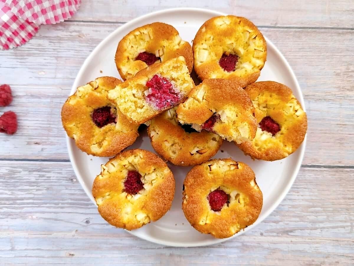 recette Muffins super moelleux framboises pommes