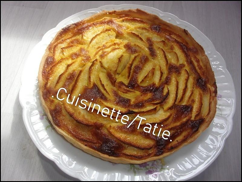 recette Tarte aux pommes,crème amandine.