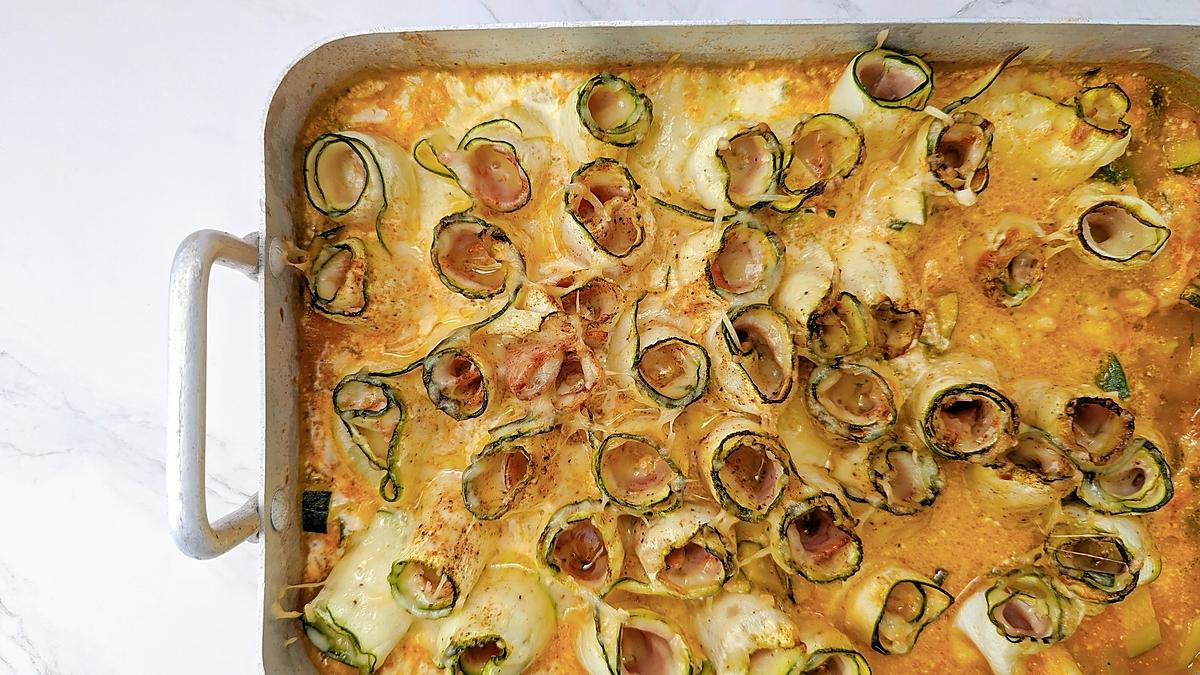 recette Roulés de courgettes et jambon