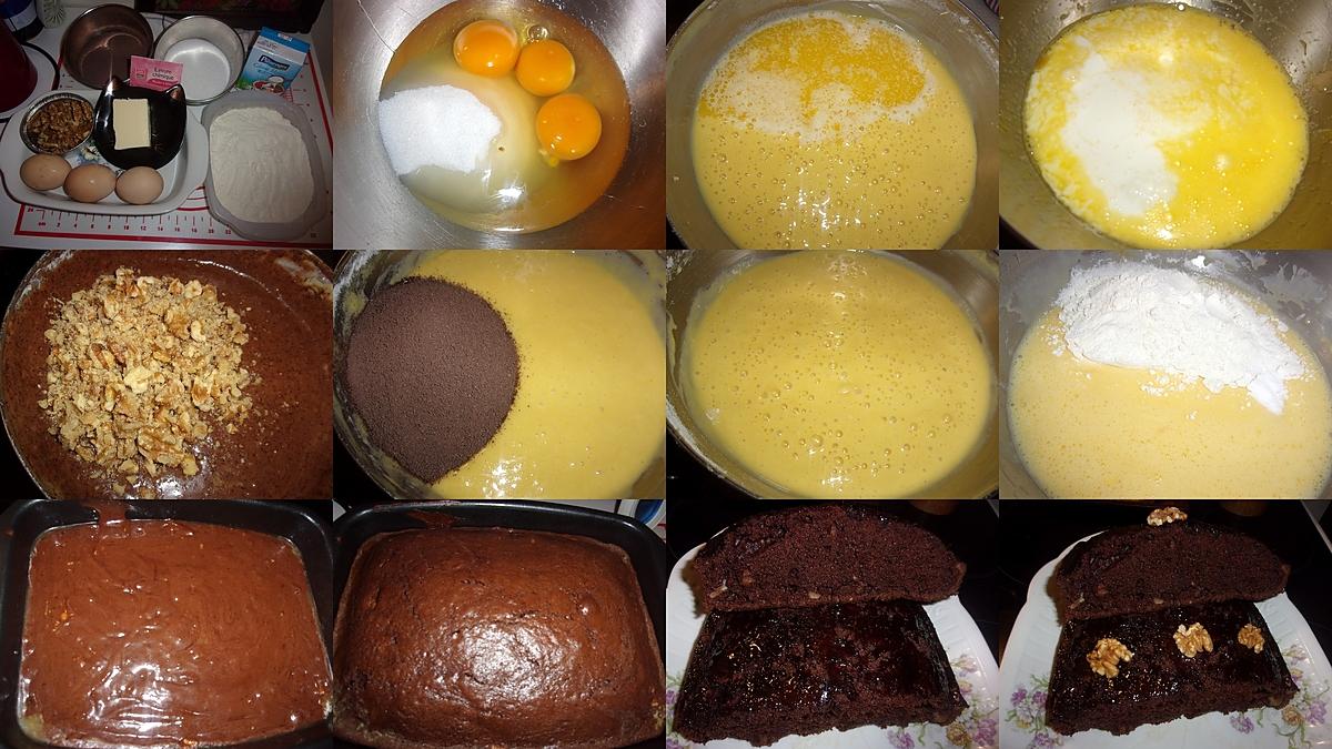 recette Gâteau aux noix chocolaté.au cake factory.