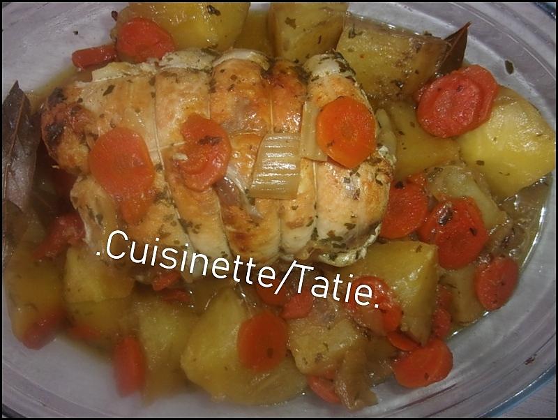 recette Rôti de filet de dinde.carottes,pomme de terre.au cookéo.