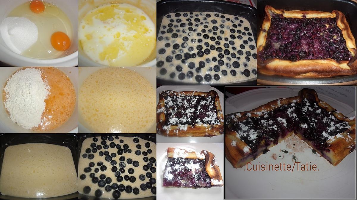 recette Clafoutis aux myrtilles.au cake factory.