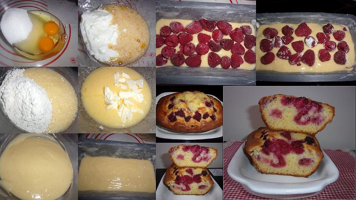 recette Cake aux framboises surgelées.