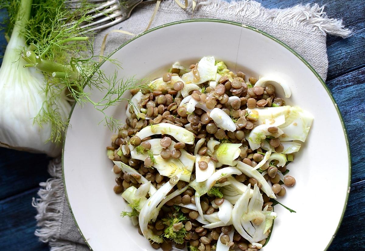 recette Salade lentilles fenouil et oignon frais