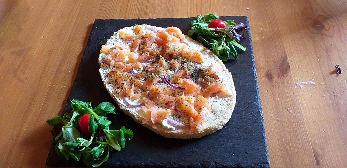 recette bruchetta fromage frais et au saumon fumé