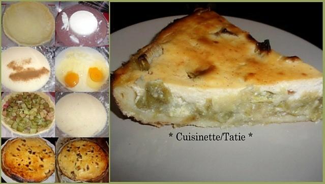 recette Tarte à la rhubarbe,crème ricotta/cannelle.