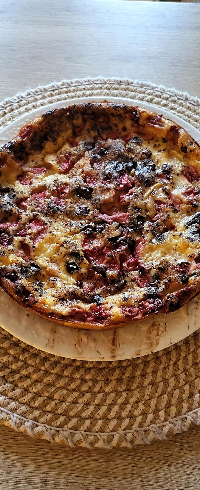 recette Clafouti fraises, pêches et chocolat