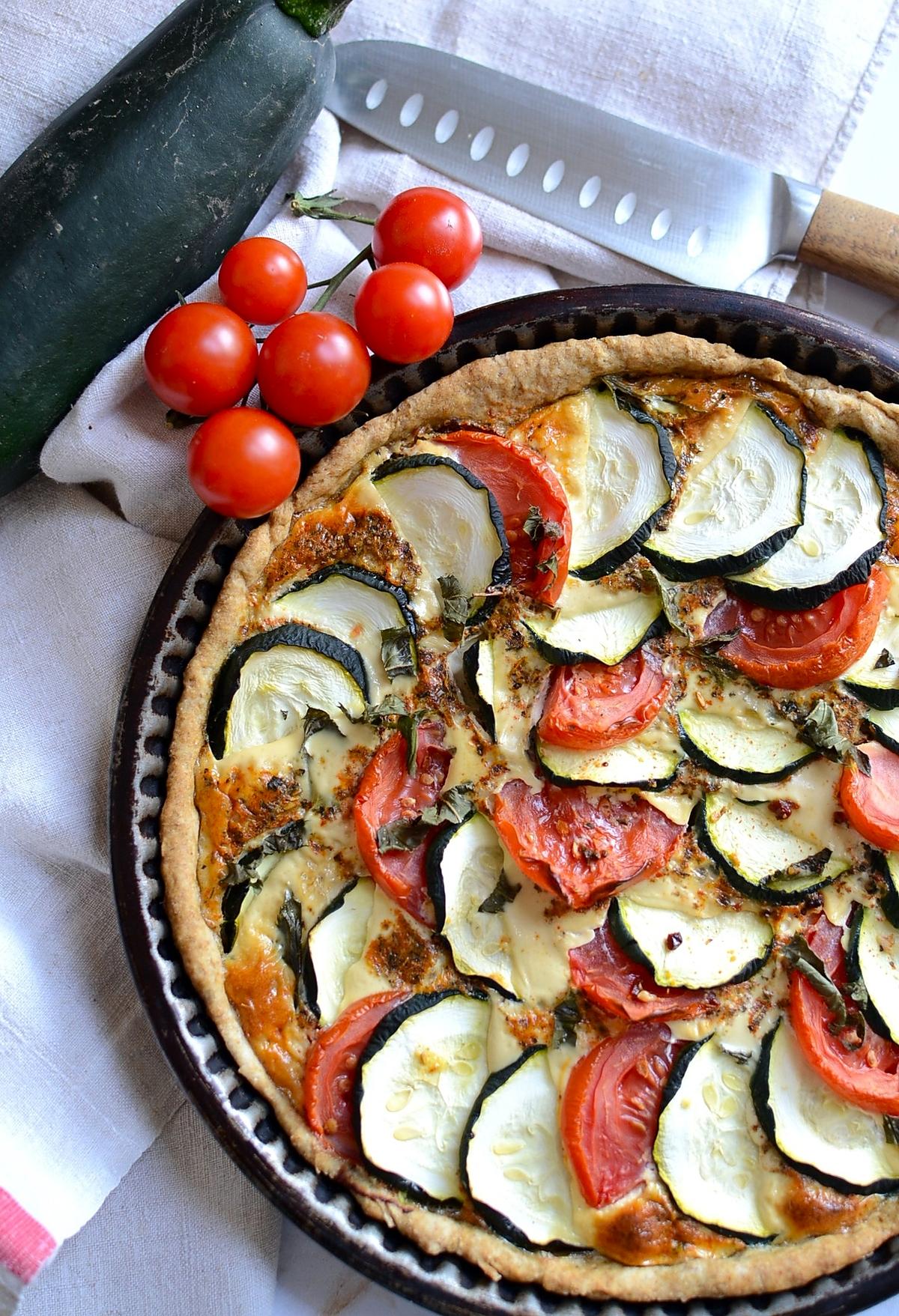 recette Tarte tomate courgette menthe