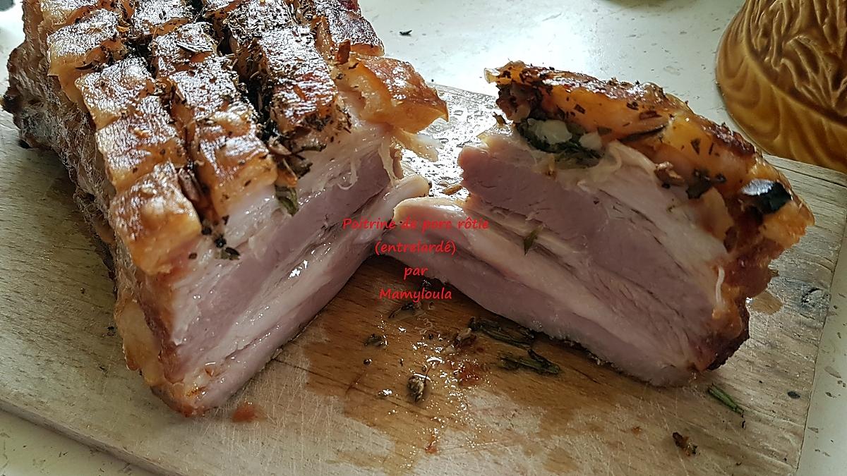 recette Poitrine de porc rôtie (entrelardé)