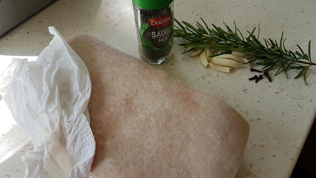 recette Poitrine de porc rôtie (entrelardé)