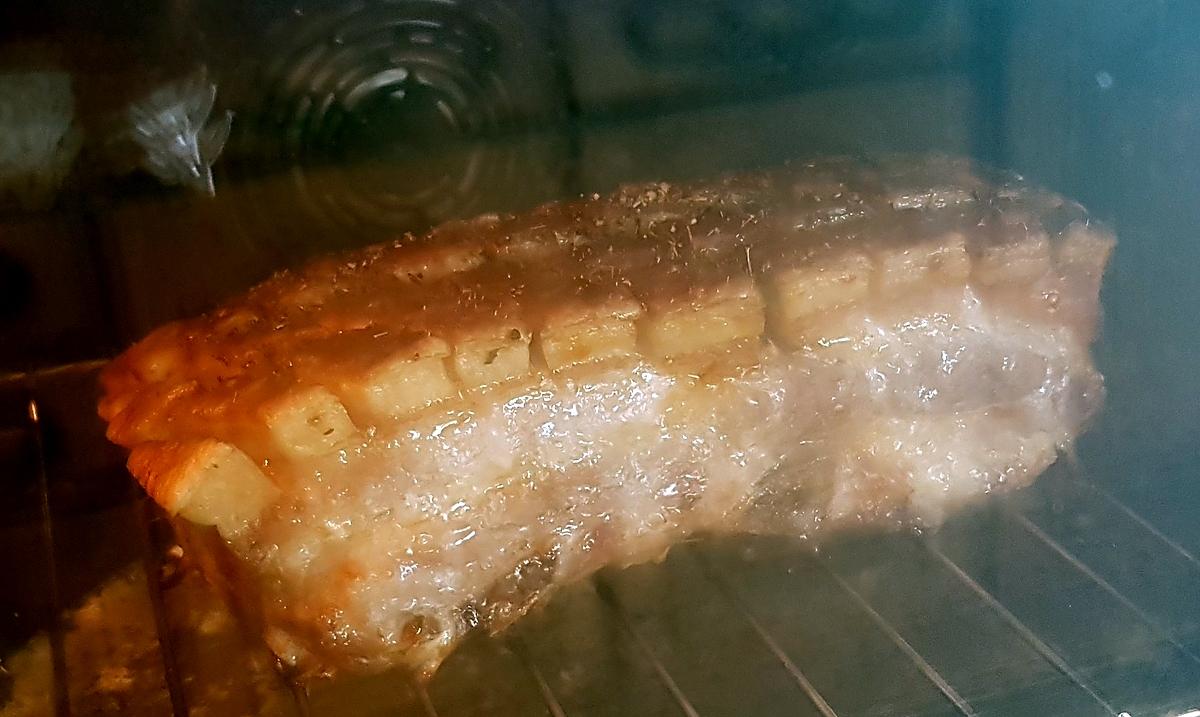 recette Poitrine de porc rôtie (entrelardé)