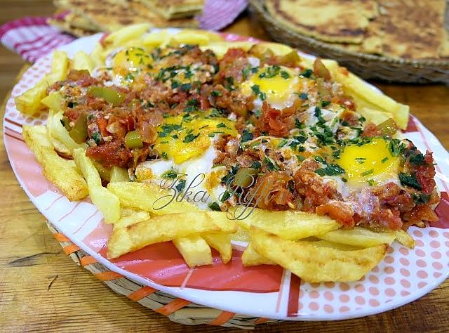 recette MA CHAKCHOUKA AUX FRITES- PLAT D'ETE DES PLUS FACILES