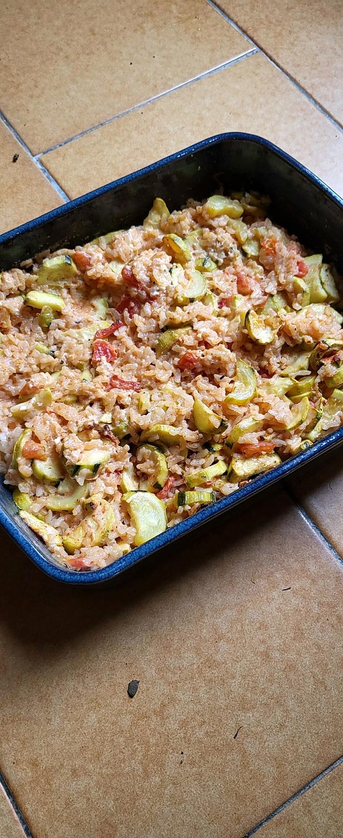 recette Riz crémeux courgettes fêta