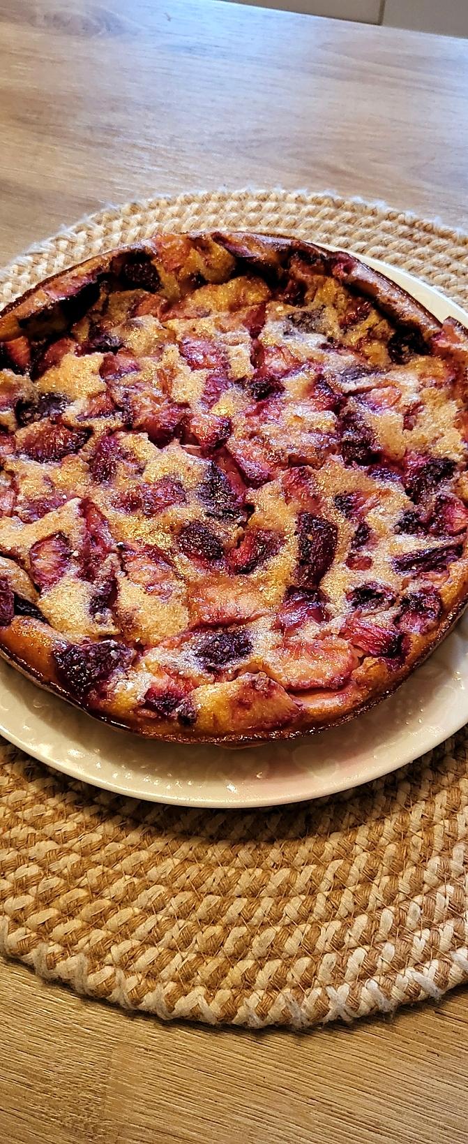 recette Clafouti aux pêches et aux amandes