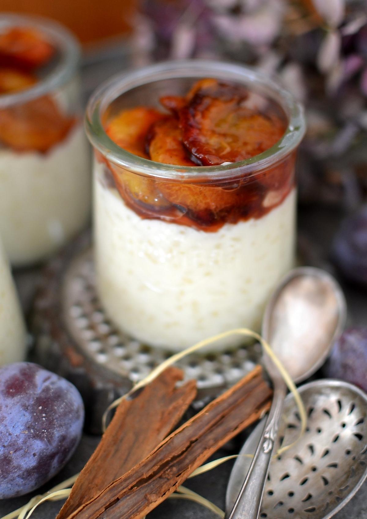 recette Riz au lait et quetsches poelées