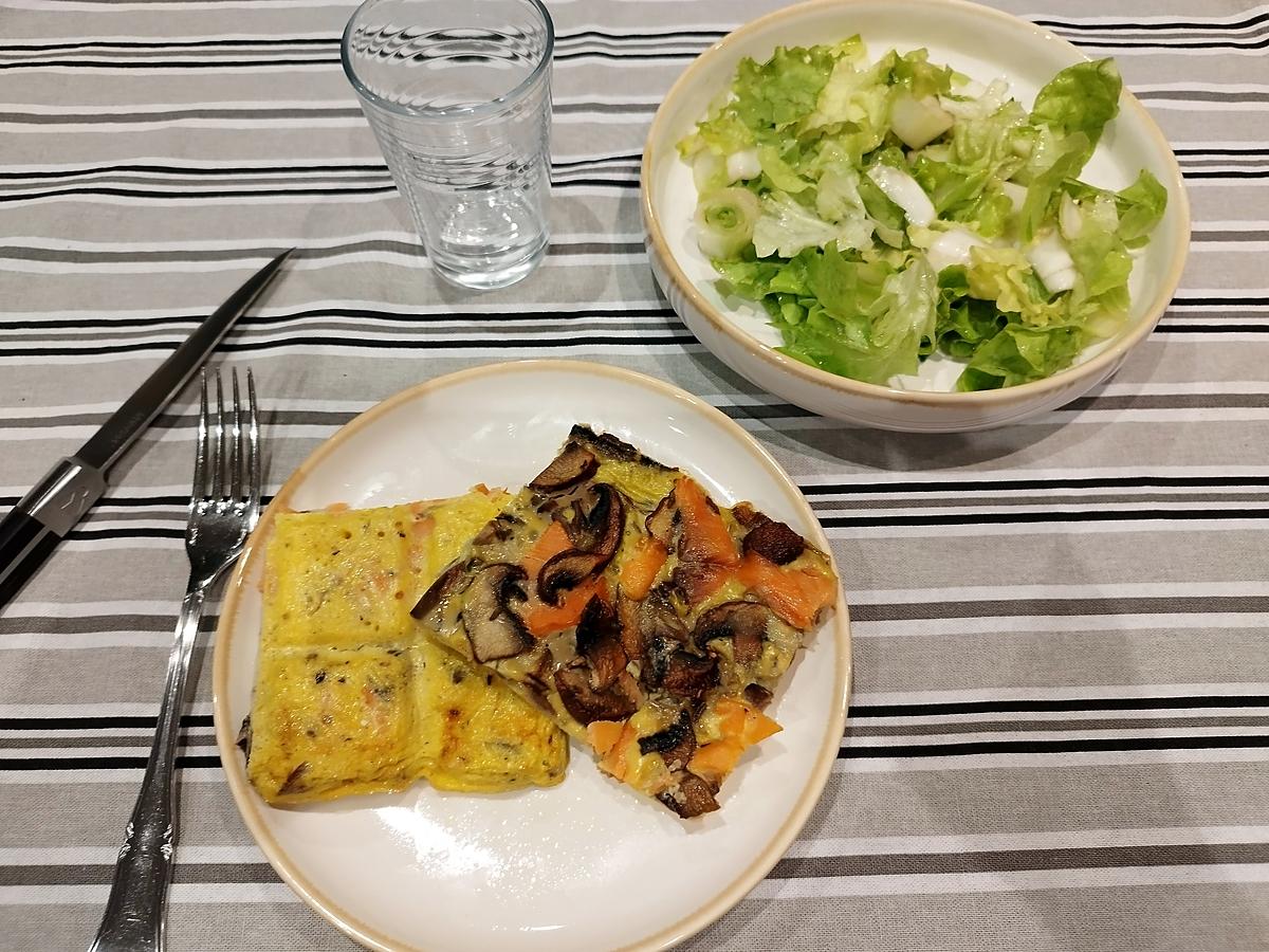 recette Fritata saumon fumé et champignons