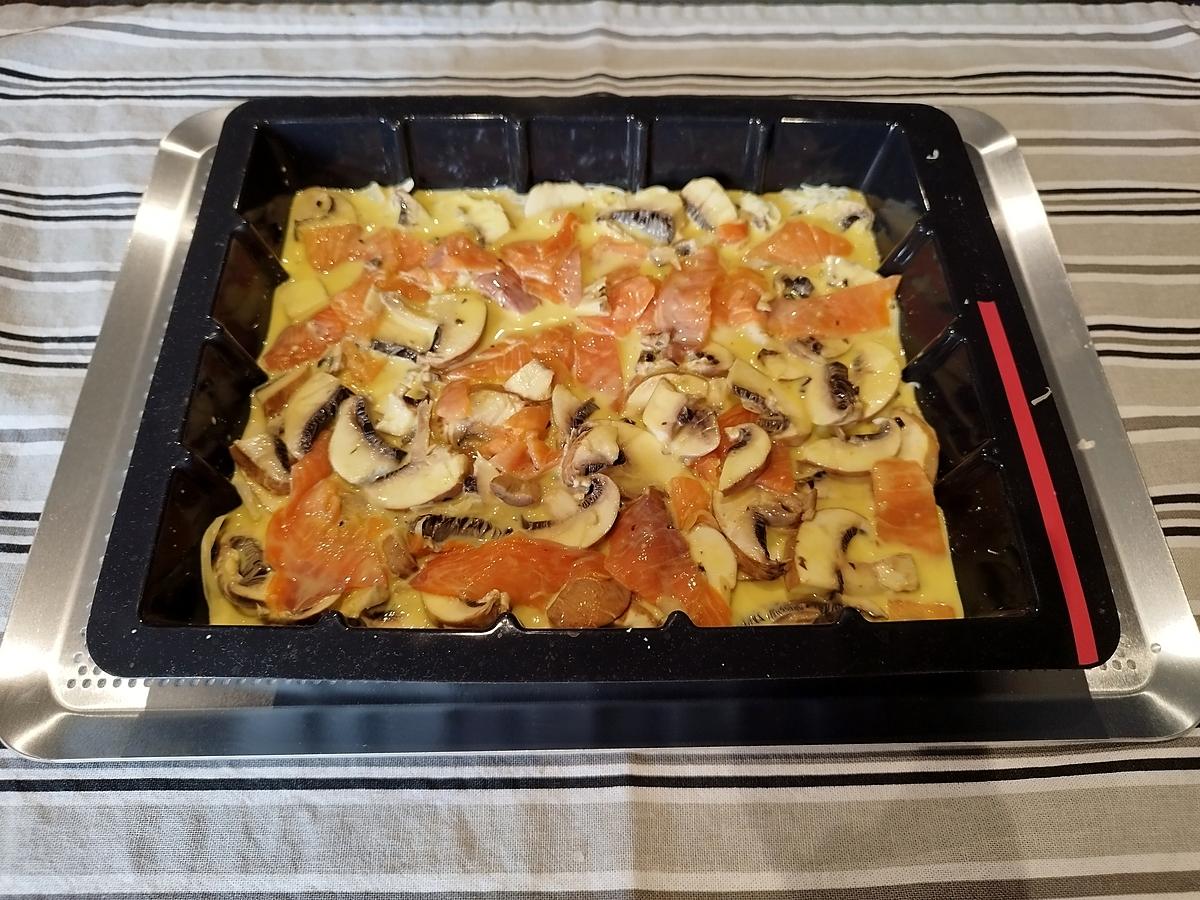 recette Fritata saumon fumé et champignons