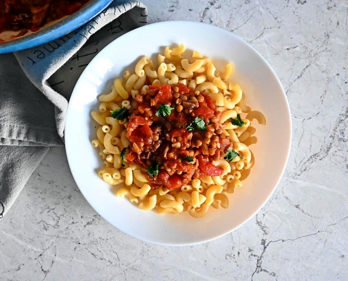 recette Recette de pâtes bolognaises aux lentilles