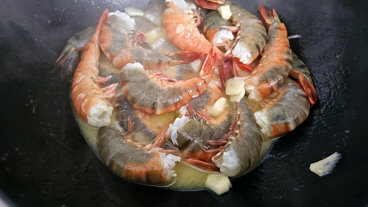 recette Gambas à la bière et à l'ail légèrement relever