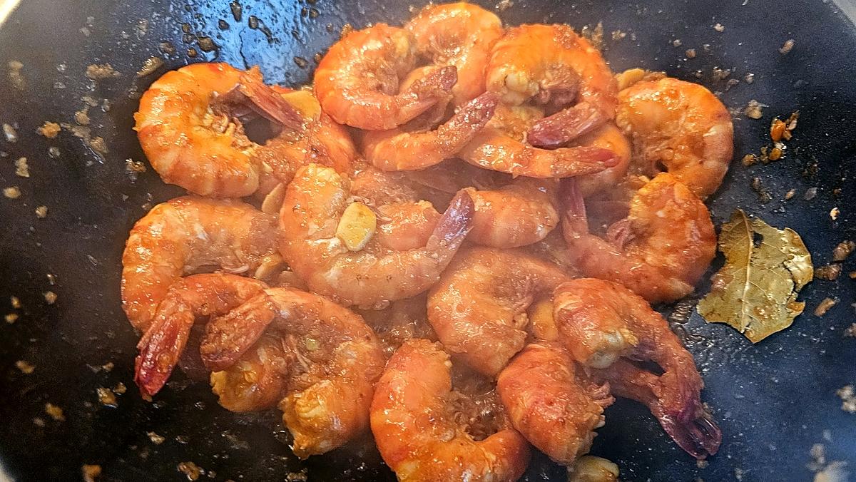 recette Gambas à la bière et à l'ail légèrement relever