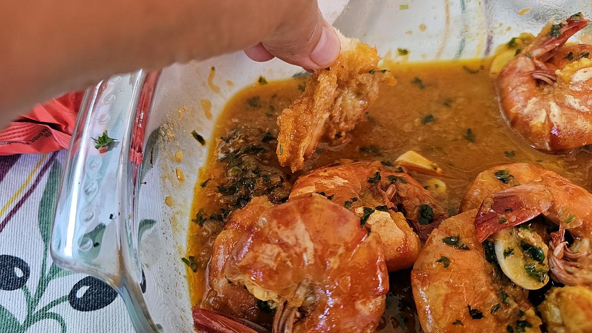 recette Gambas à la bière et à l'ail légèrement relever